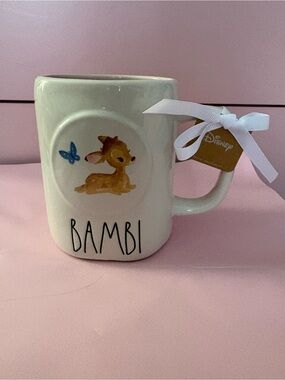 Rae Dunn Disney Bambi Ceramic Mug with Blue Butterfly NWT